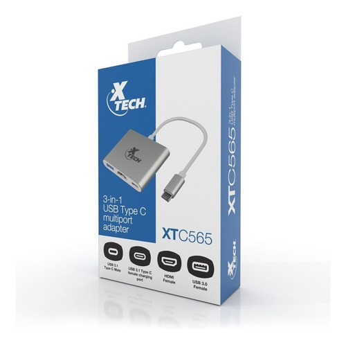 Adaptador Usb Tipo C Usb-c A Hdmi Multipuerto Xtech Xtc-565 