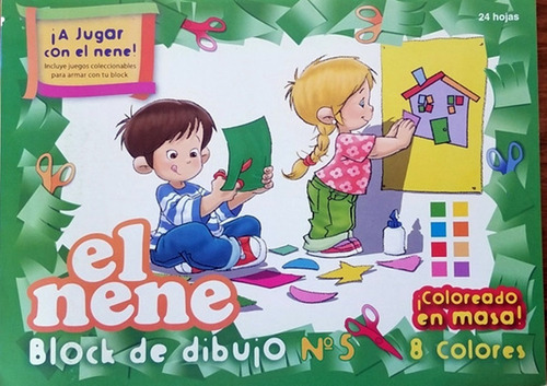 Block El Nene Dibujo N*5 Color X 24 Hojas 8 Colores