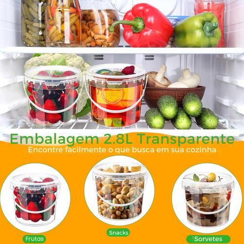 Balde 2.8l Para Armazenar Pasta De Amendoim 20 Pçs