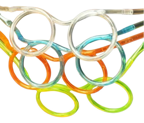 5 Óculos Canudo Chaves Divertido Reutilizável Festa