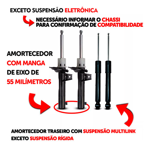 4 Amortecedores Kayaba Monroe Kits A3 Sedan Multlink 13/21
