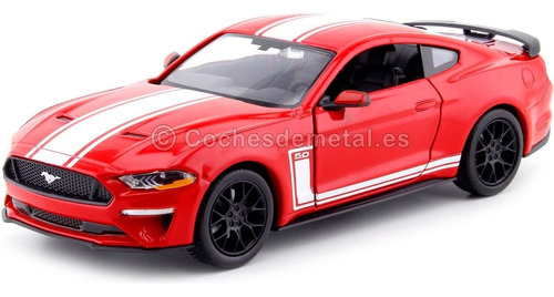 Motormax Ford Mustang Gt Rojo Raya Blanca Racing Serie Model