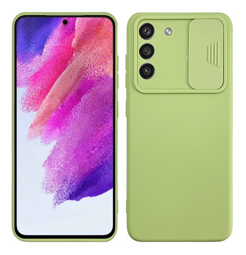 Imagen 4 de 7 de Funda Silicona Suave Slim Con Protector Camara Para S21 Fe