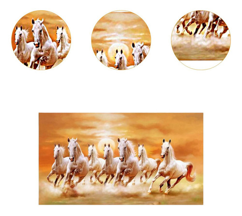 Cuadro En Lienzo Con Siete Caballos, Impresión Artística S.
