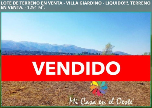 Vendido Terreno 1291m2 - Villa Giardino