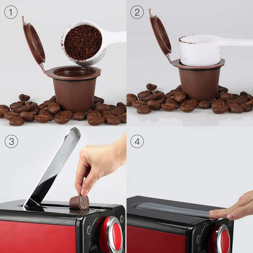 Cápsulas De Espresso Reutilizables Recargables De 6 Piezas P