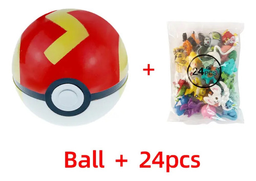 Pokebola + 24 Figuras Pokémon De 2 A 3 Cm, Sin Repetir