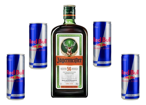 Pack Jagermeister 700cc + 4 Unidades Red Bull 250cc 