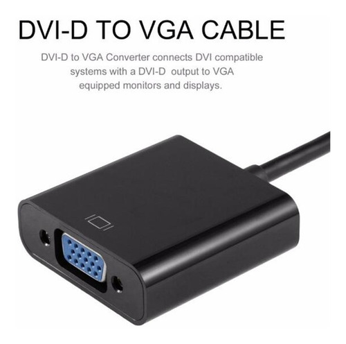Cable Adaptador Convertidor Dvi 24+1 Macho A Vga Hembra