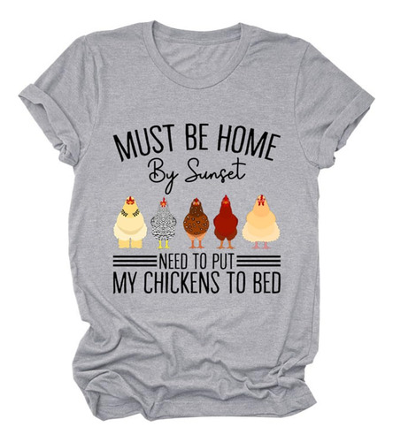 Camiseta Para Amante Pollo Mujer Divertida Grafico Casual