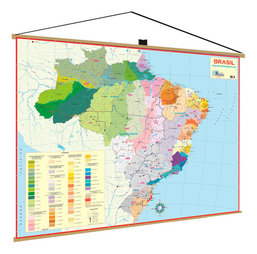 Mapa Brasil Bacias Hidrográficas Escolar Geográfico Banner P