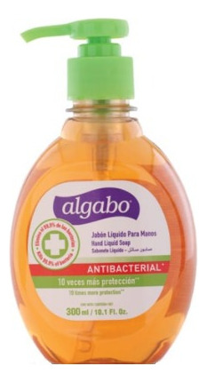 12 Jabón Líquido Algabo Antibacterial Con Dosificador 300 ml