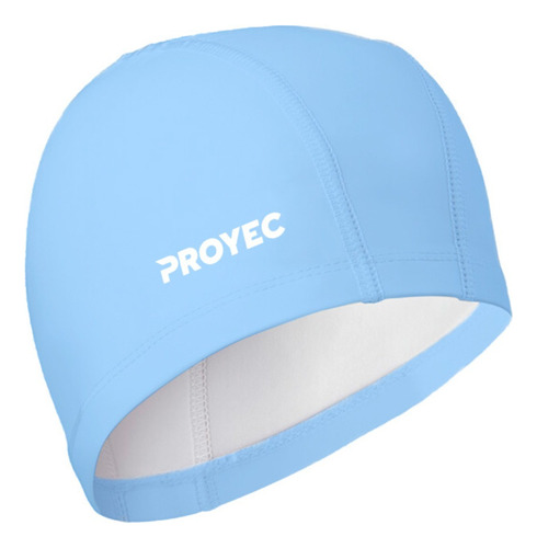 Gorro Natacion Adulto Pu Gorra Polyflex Elastico Impermeable Color Celeste Diseño De La Tela Liso Tamaño Unico