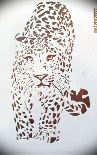 Jaguar Panther Logo Stencil Reutilizable 0.394 in Mylar