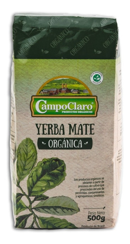 Yerba Mate Organica Campo Claro 500g 