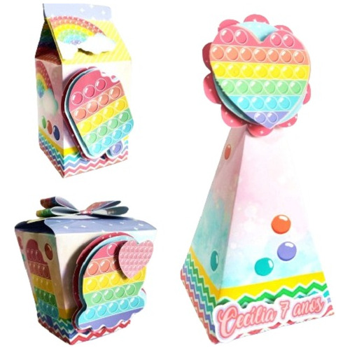 Kit 80 Itens Festa Personalizadas Lembrancinhas Pop It