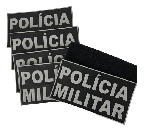 Kit Com 5 Policia Militar Emborrachado Com Velcro