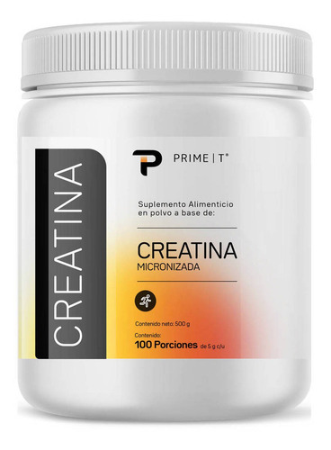 Creatina monohidratada y micronizada Primetech, 100 Servicios de 5 gr, en polvo y de alta pureza sin sabor o aditivos para mayor resistencia y