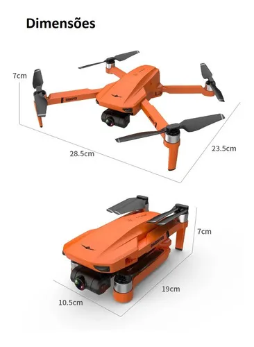 Drone Kf102 Gps Gimbal Estabilizador Câmera 4k - 2 Baterias Cor