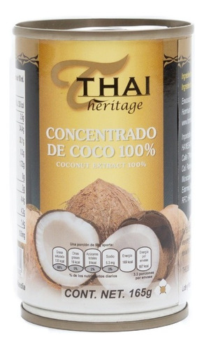 Concentrado De Coco 100 % Thai Heritage 165 Gramos