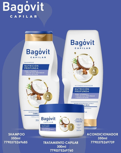 Bagovit Capilar Combo Rutina Nutricion Profunda Cabello Seco