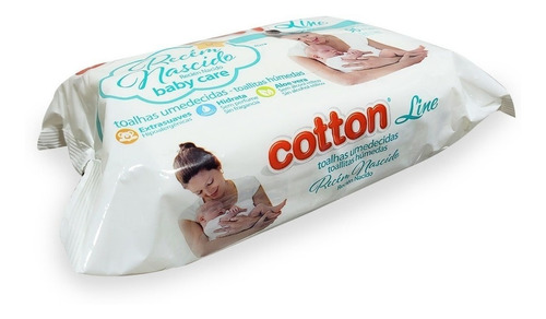 Toalha Lenço Umedecido Cotton Line Recem Nascido 6 Uni Full