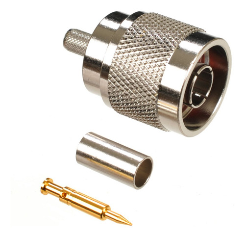 Kit Com 10 Conector N Macho Reto Crimp Para Cabo Rg58 Rgc58