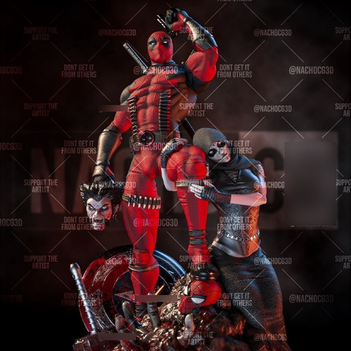 Archivo Stl Impresión 3d - Deadpool Kills Marvel - Nachogc