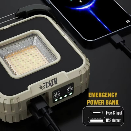 Lámpara Led Superbrillante De 3000 Mah, Recargable Y Resiste