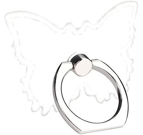 Agarre De Anillo Tacomege De Mariposa Para Celular -plata