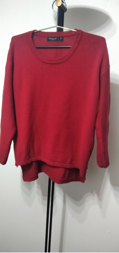 Sweater Rojo Con Cierre A Los Lados  Privilege L