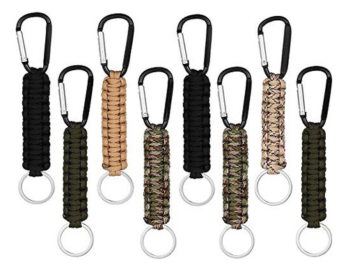 Llavero Paracord Con Mosquetón - Set 8 - Militar