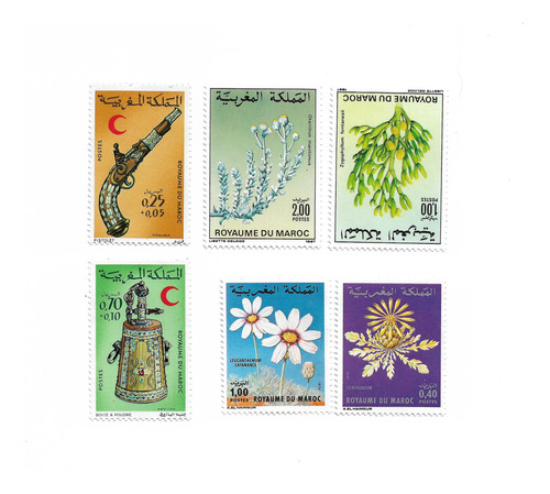 Marruecos´74 3 Series Mint Compl 6 Estamp Flores/ Artesanía