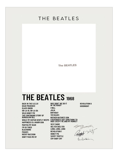 Poster Papel Fotografico Te Beatles Album The Beatles 120x80