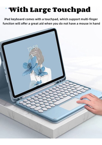 Funda Para iPad Gen 10 Con Teclado Y Panel Tactil Rosa