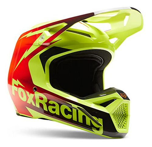 Casco Moto Fox Racing V1 Statk Mx Rojo/amarillo Xs