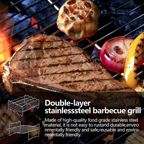 Parrillas Para Parrilla De Barbacoa Rejilla De Doble Capa De