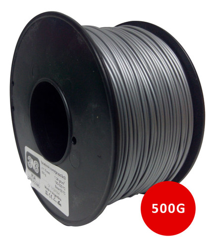 Filamento 3D PLA 3n3 de 1.75mm y 500g gris plomo