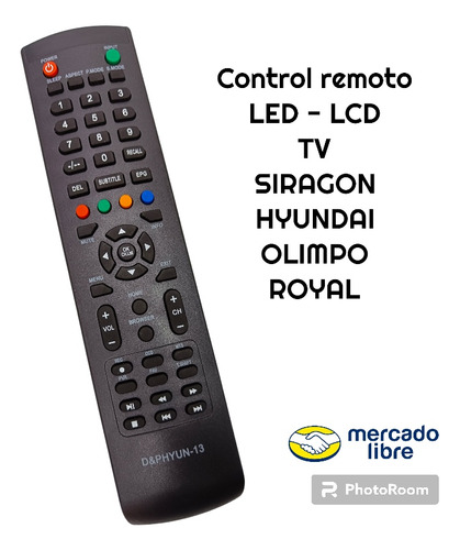 Control Remoto Tv Led Lcd Síragon