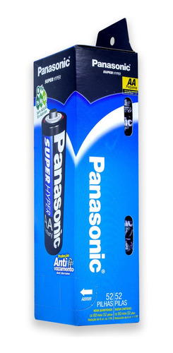 Pilha AA Panasonic Super Hyper UM-3SH Cilíndrica - kit de 52 unidades
