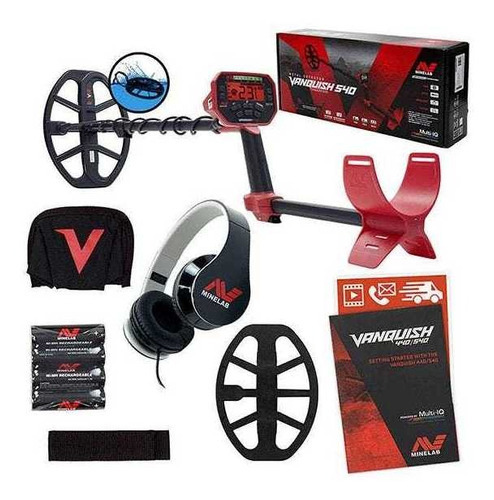 Detector De Metais Minelab Vanquish 540 Ouro Prata Praia Cor Vermelho