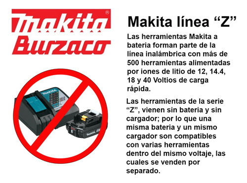 Taladro Atornillador Makita Ddf482z 18v 62nm C/ Torque Mkb