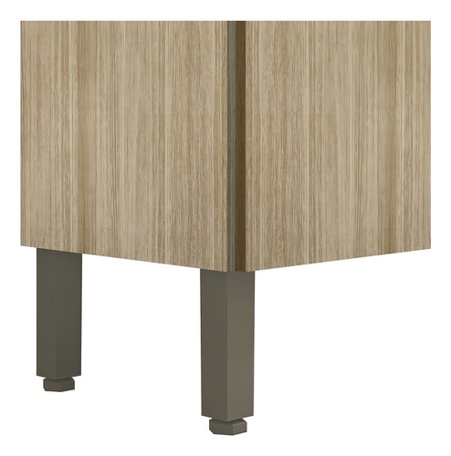 Balcão Gabinete Com Pia Inox 160cm Charm K02 Freijó Cor Marrom amarelado