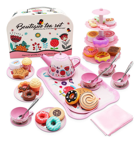 Juego De Té Para Niñas Con Comida Dulces Regalo Navidad 18