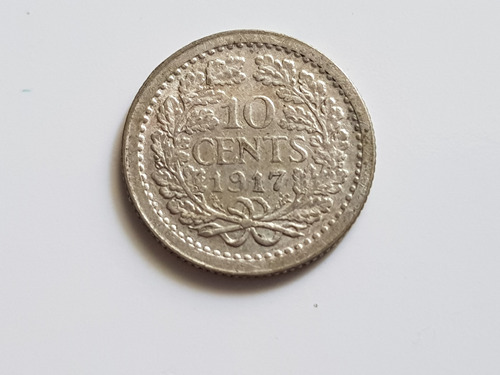 Florin Neerlandes 1917 De Plata Paises Bajos 10 Cent Holanda