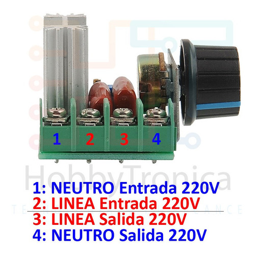 Imagen 4 de 6 de Regulador De Velocidad Potencia 2000w Variador Dimmer Scr