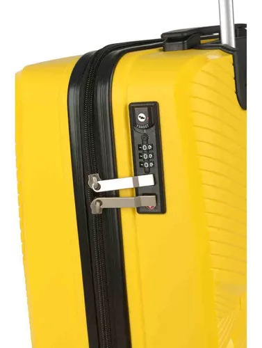 Mala Viagem Grande Polo King Polipropileno Cadeado Tsa Cor Amarelo