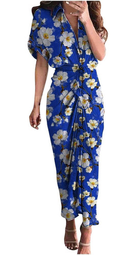 Imagen 1 de 1 de Lcziwo Vestido Camisa Fruncido Cuello Parte Delantera