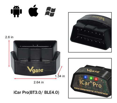 Vgate Icar Pro Escáner Obd2 Bluetooth Para Android Ios Mmg