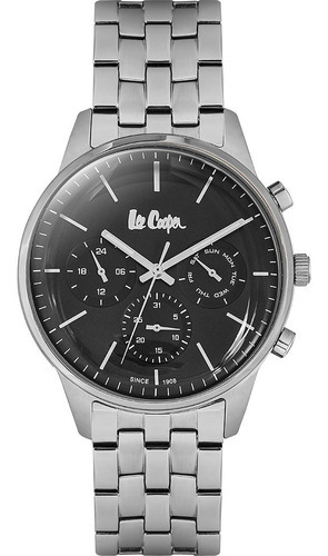 Reloj Lee Cooper Lc06505.350 Para Caballero En Acero Plata Color del fondo Negro